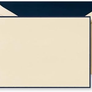 Crane & Co. Regent Blue Hand Bordered Ecruwhite Correspondence Cards (CC3131)
