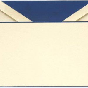 Crane & Co. Regent Blue Hand Bordered Ecruwhite Correspondence Cards (CC3131)