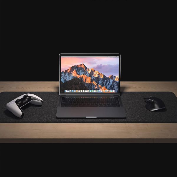 Felt Desk Mat | Computer Mat for Desk(36x12Inches) | Large Felt Mouse Pad and Keyboard Mat | Desk Protector for Office | Dark Gray - Image 5