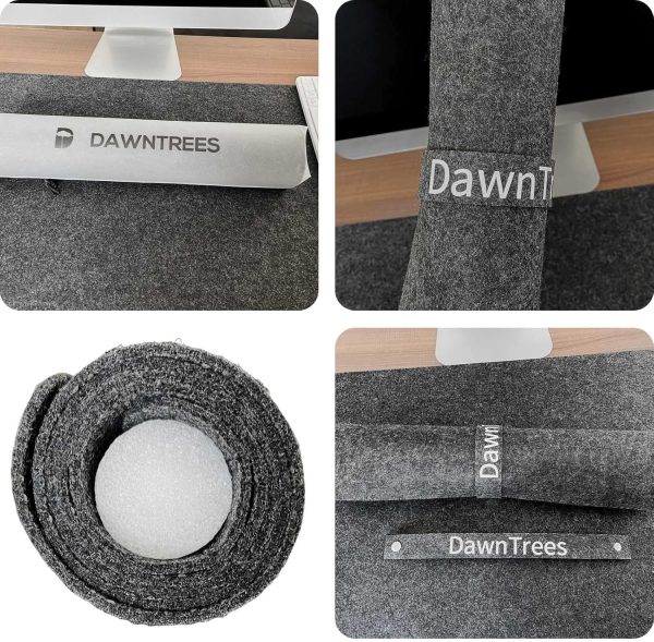 Felt Desk Mat | Computer Mat for Desk(36x12Inches) | Large Felt Mouse Pad and Keyboard Mat | Desk Protector for Office | Dark Gray - Image 7