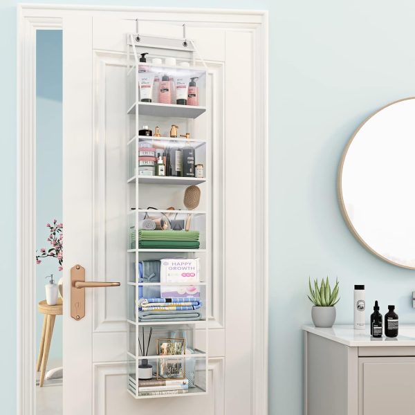 Fixwal 5-Shelf Over The Door Hanging Pantry Organizer, Room Organizer with Clear Plastic Pockets, 25lb Ultra Sturdy & Large Capacity for Closet, Bedroom, Nursery, Bathroom and Sundries - Image 6