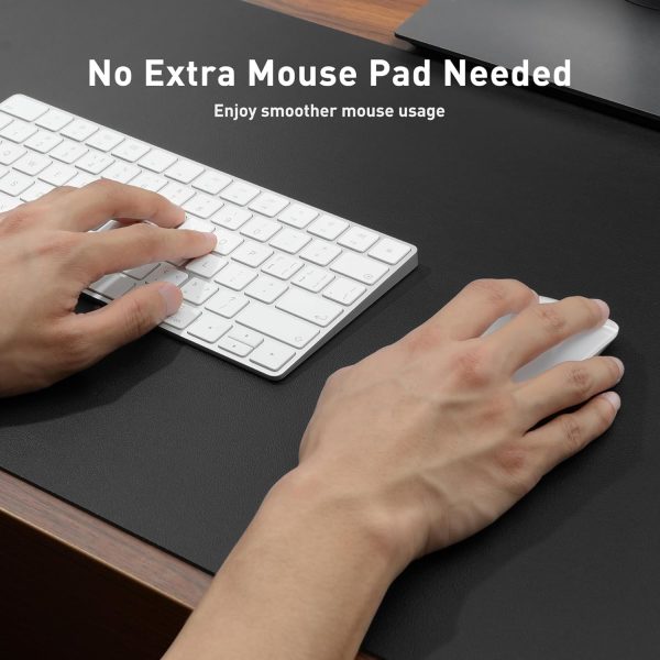 Leather Desk Pad Protector,Mouse Pad,Office Desk Mat,Non-Slip PU Leather Desk Blotter,Laptop Desk Pad,Waterproof Desk Writing Pad for Office and Home (Black,36" x 17") - Image 4