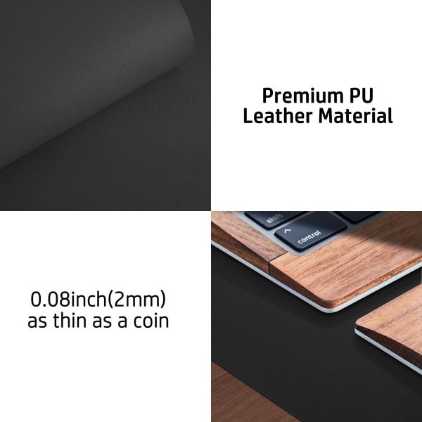Leather Desk Pad Protector,Mouse Pad,Office Desk Mat,Non-Slip PU Leather Desk Blotter,Laptop Desk Pad,Waterproof Desk Writing Pad for Office and Home (Black,36" x 17") - Image 7