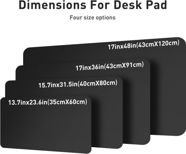 Leather Desk Pad Protector,Mouse Pad,Office Desk Mat,Non-Slip PU Leather Desk Blotter,Laptop Desk Pad,Waterproof Desk Writing Pad for Office and Home (Black,36" x 17") - Image 8