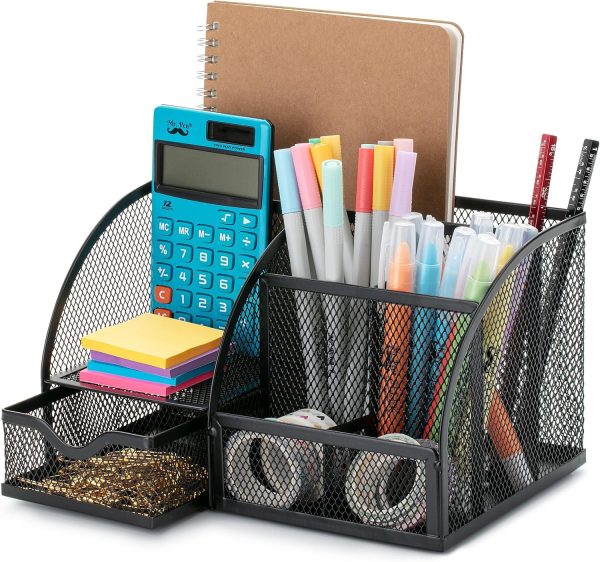 Mr. Pen- Mesh Desk Organizer, Black, Pen Holders Organizers, Desk Pencil Organizer, Pen /Pencil Holder, Pen Organizer for Desk