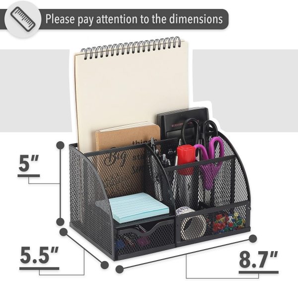 Mr. Pen- Mesh Desk Organizer, Black, Pen Holders Organizers, Desk Pencil Organizer, Pen /Pencil Holder, Pen Organizer for Desk - Image 3