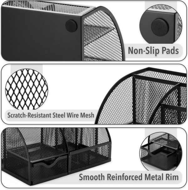 Mr. Pen- Mesh Desk Organizer, Black, Pen Holders Organizers, Desk Pencil Organizer, Pen /Pencil Holder, Pen Organizer for Desk - Image 4