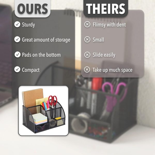 Mr. Pen- Mesh Desk Organizer, Black, Pen Holders Organizers, Desk Pencil Organizer, Pen /Pencil Holder, Pen Organizer for Desk - Image 5
