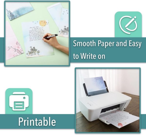 Mr. Pen Stationery Writing Paper with Envelopes for Writing Letter, 30 Letter Writing Paper+18, Cute Stationary Set - Image 6