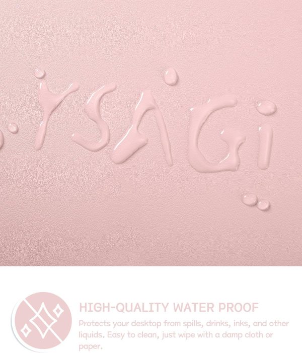 Non-Slip Desk Pad,Mouse Pad,Waterproof PVC Leather Desk Table Protector,Ultra Thin Large Desk Blotter, Easy Clean Laptop Desk Writing Mat for Office Work/Home/Decor(Pink, 31.5" x 15.7") - Image 4