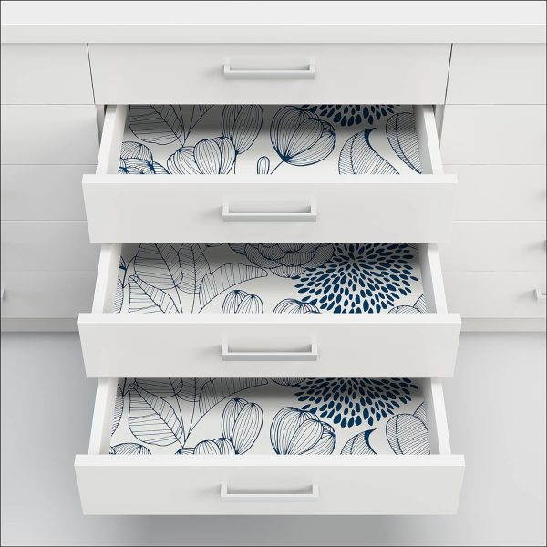 NuWallpaper NUS3830 Navy Secret Garden Peel & Stick Wallpaper, Blue - Image 5