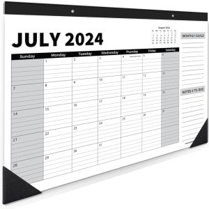 Sproutbrite 18 Month Calendar - Desk Calendar 2024-2025, Desktop Monthly Planner with To-Do List and Notes, Home, Office Desk Calendar (1 Pack, Jul 2024)