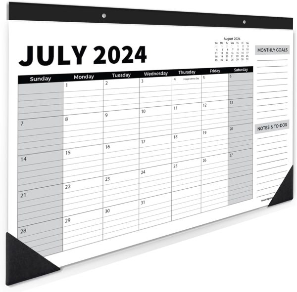 Sproutbrite 18 Month Calendar - Desk Calendar 2024-2025, Desktop Monthly Planner with To-Do List and Notes, Home, Office Desk Calendar (1 Pack, Jul 2024)