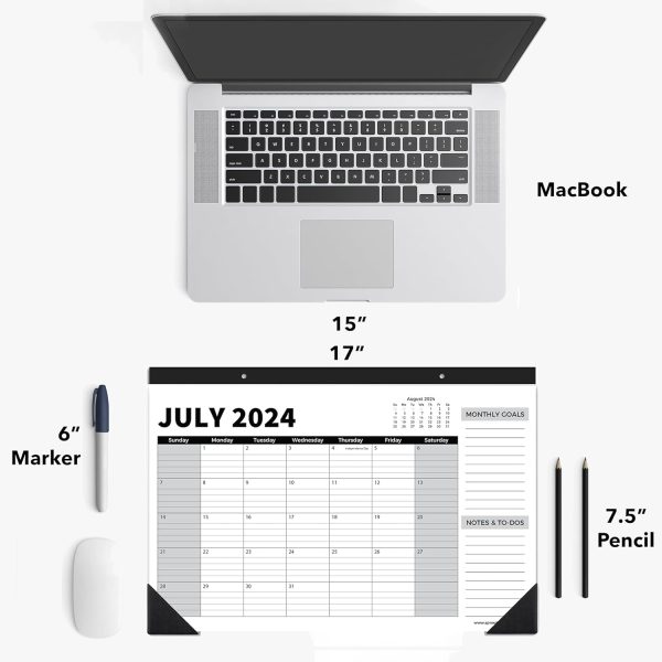 Sproutbrite 18 Month Calendar - Desk Calendar 2024-2025, Desktop Monthly Planner with To-Do List and Notes, Home, Office Desk Calendar (1 Pack, Jul 2024) - Image 3