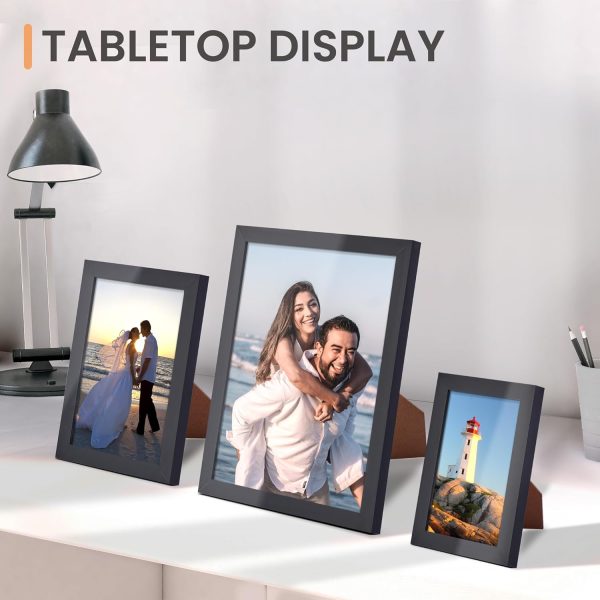 upsimples 10 Pack Picture Frames Collage Wall Decor with Glass, Gallery Wall Frame Set for Wall Mounting or Tabletop Display, Multi Sizes Including 8x10, 5x7, 4x6 Family Photo Frames, Black - Image 5