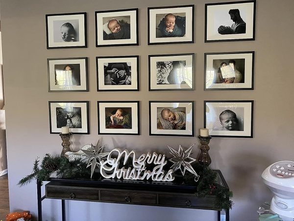 upsimples 11x14 Picture Frame Set of 5, Display Pictures 8x10 with Mat or 11x14 Without Mat, Wall Gallery Photo Frames, Black - Image 7