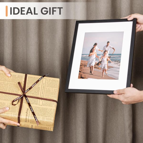 upsimples 11x14 Picture Frame Set of 5, Display Pictures 8x10 with Mat or 11x14 Without Mat, Wall Gallery Photo Frames, Black - Image 8