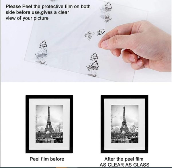 upsimples 11x14 Picture Frame Set of 5, Display Pictures 8x10 with Mat or 11x14 Without Mat, Wall Gallery Photo Frames, Black - Image 10