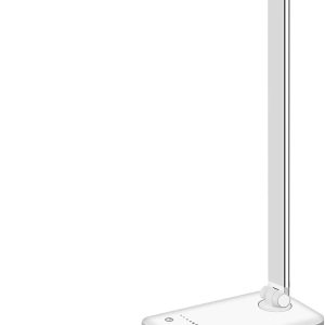 white crown LED Desk Lamp Dimmable Table Lamp Reading Lamp with USB Charging Port, 5 Lighting Modes, Sensitive Control, 30/60 Minutes Timer (White & Silver)