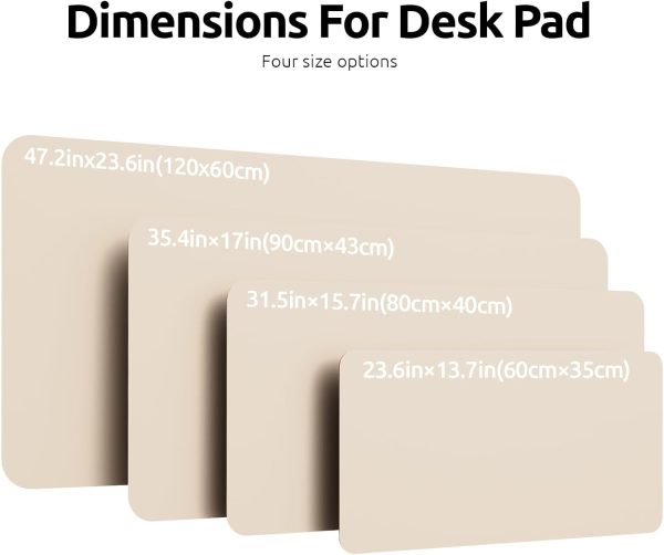 YSAGi Eggshell 23.6 inch x 13.8 inch Suede Faux Leather Desk Pad Protector for Office Desk Mat Large Mouse Pad Non-Slip Waterproof Desk Writing for Office and Home - Image 8